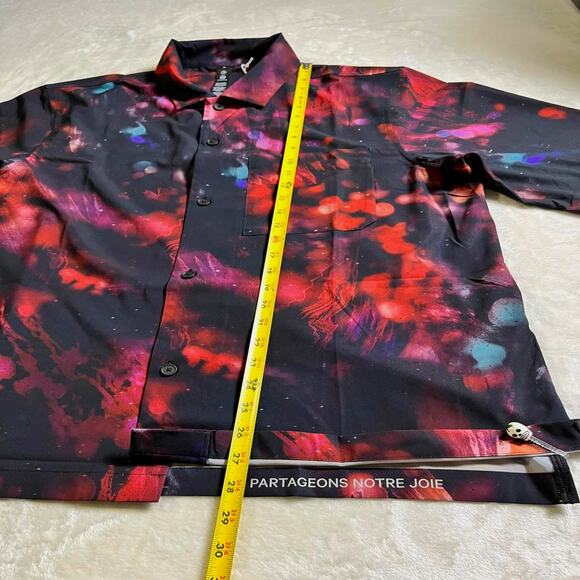 Lululemon Team Canada Button Up Shirt Men's M Black Ethereal Orbs Space Dust Oui - Picture 9 of 10